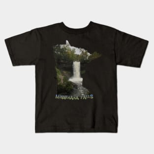 Minnesota State Outline (Minnehaha Falls) Kids T-Shirt